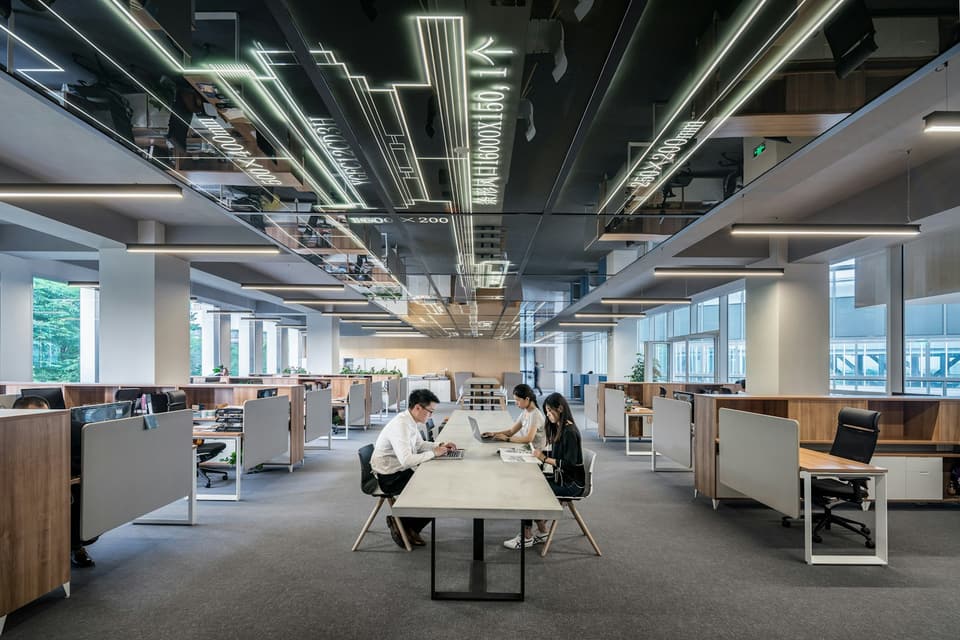 Open plan office floor
